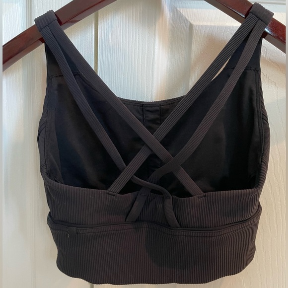 lululemon athletica Other - Lululemon Energy Longline Ribbed Sports Bra Black 4 Medium Support